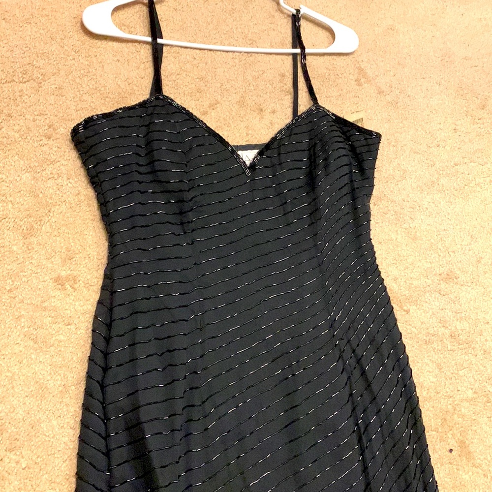 VTG 100% Silk Beaded Cocktail Dress